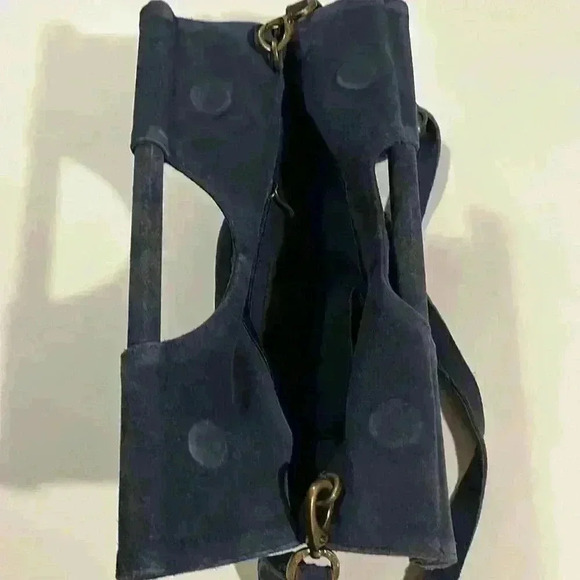 Anthropologie Lana Suede Blue/ Grey Crossbody Bag - Picture 5 of 6